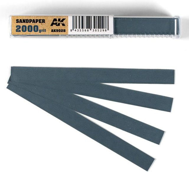 AK Interactive Wet Sandpaper 2000 grit, 50-teiliges Set, Grau - Bild 1