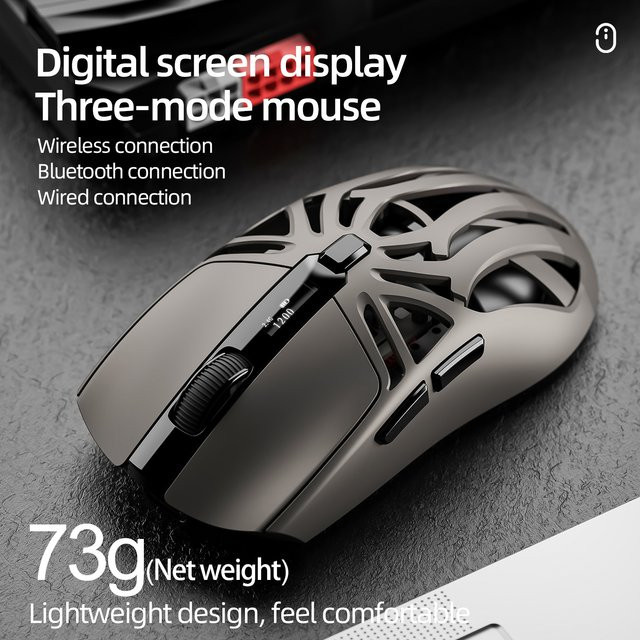 SMAILWOLF RS8 Bluetooth-Gaming-Maus in Weiß mit 10000 dpi und Drei-Modus-Verbindung - Bild 1