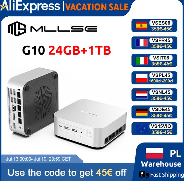 MLLSE Mini-PC G10 Desktop-Computer mit AMD R7 Prozessor, 24GB LPDDR5, 1TB SSD, Weiß, WiFi 6 und Bluetooth 5.2 - Bild 1