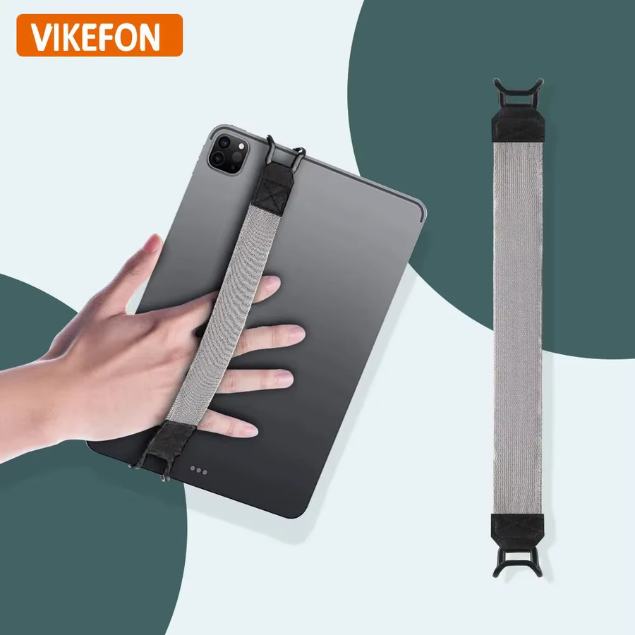 VIKEFON Tablet Ständer Halter mit Leder Handschlaufe für iPad 9,7/10 Zoll, 2er Set, Schwarz - Bild 2