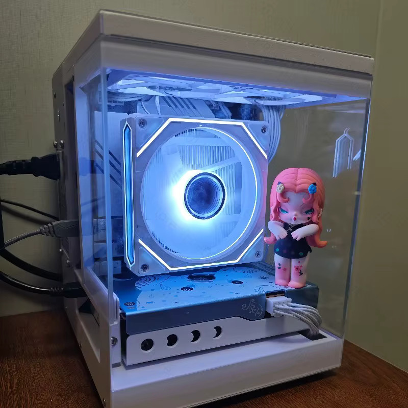 Mini-ITX Computergehäuse mit Panoramafenster und Seitenwand aus robustem SPCC-Stahl in Schwarz oder Weiß - Bild 2