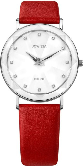 Jowissa Damenuhr, Quarz, Edelstahl, 35 mm, Leder, Weiß - Bild 1