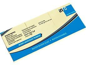 inFO Power Notes Haftnotizen gelb, 4 Blöcke à 100 Blatt, B: 50 mm, H: 40 mm, blanko - Bild 1