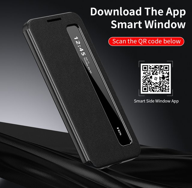 Hochwertige Business-Lederhülle mit Klarsichtfenster für Samsung Galaxy S26 Ultra S25 S24 S23 S22 Plus S25FE Edge Flip in Schwarz oder Grün - Bild 1