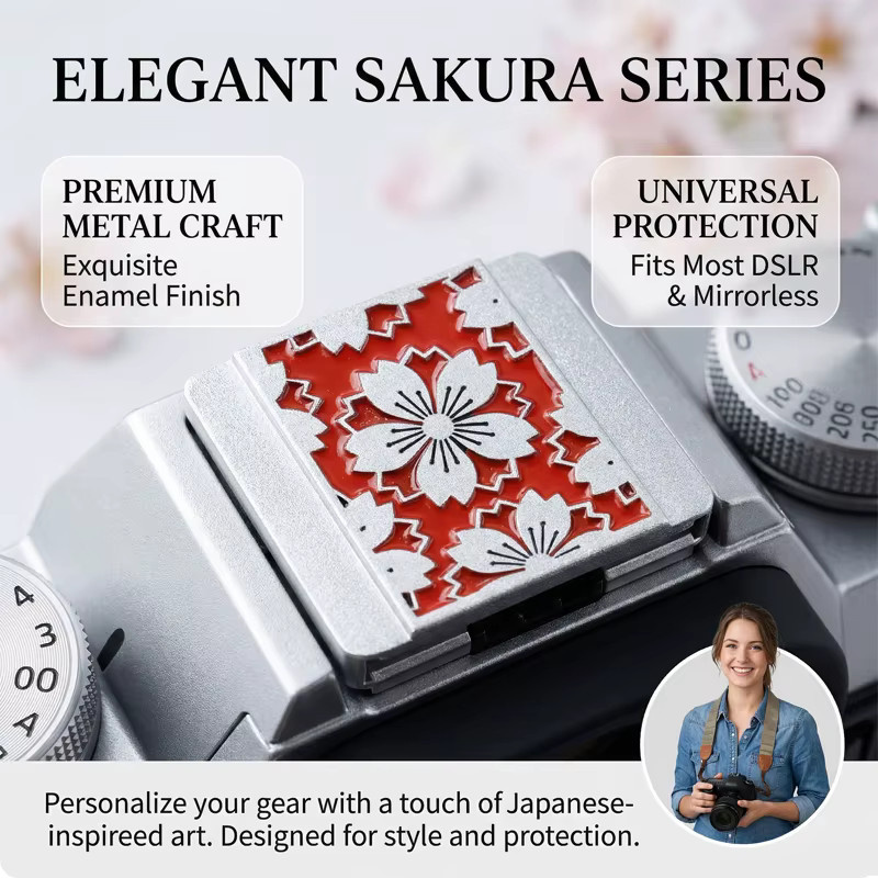 Sakura Kamera Blitzschuhabdeckung und Auslöser-Set in Schwarz für Fujifilm X-T50 X-T30 II X-T5 aus Metall - Bild 4