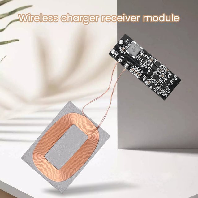 Aideepen Kabelloses Ladeempfängermodul mit kleiner Spule, 3W 600mA / 5W 1A, 5V PCBA-Platine, Multicolour - Bild 1