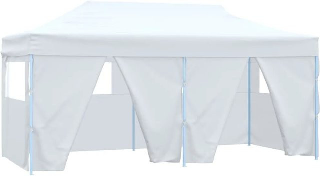vidaXL Profi-Partyzelt faltbar mit 4 Seitenwänden aus Stahl in Weiß, B/T/H: 6 x 3 x 2,5 m - Bild 1
