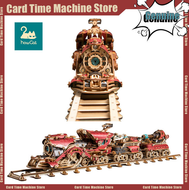 petnior Wie Katze Fantasy Steampunk Zug, Holz Puzzle, DIY 3D Modell Kit - Bild 1