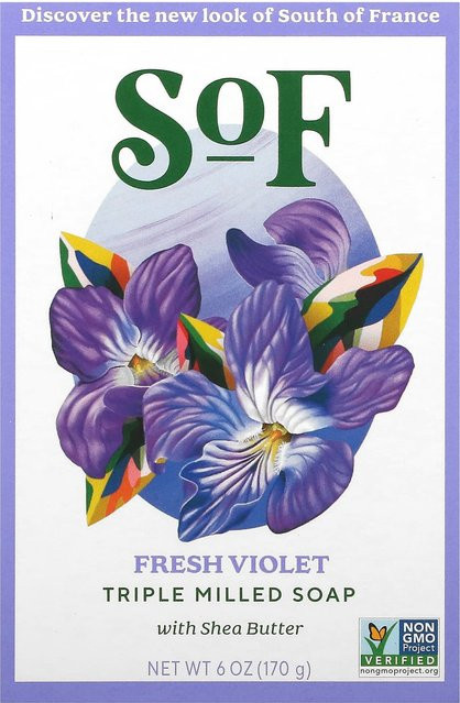 SoF Triple Milled Soap Bar mit Shea Butter, Fresh Violet, 170 g - Bild 1