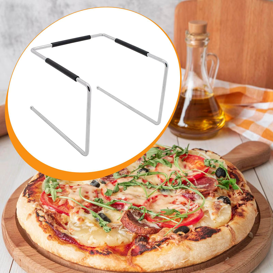 MagiDeal Pizza-Pfannenständer aus verchromtem Eisen in Silber, rutschfester Tisch-Riser für Catering und Zuhause, rechteckig, Breite: 22,8 cm, Tiefe: 17,8 cm - Bild 2