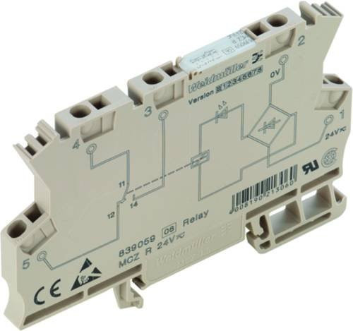 Weidmüller MCZ R 36VDC 1CO TRAK Koppelrelais, 36 V/DC, 6 A, 1 Wechsler, beige, 10 Stück - Bild 1