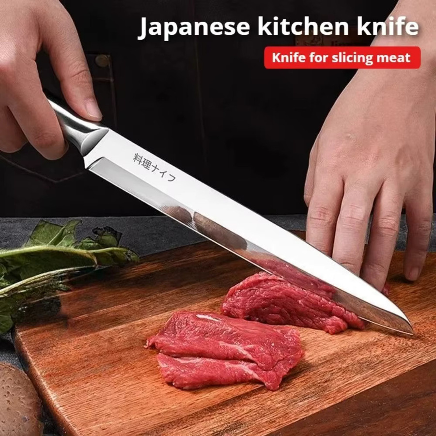 PLYS Professionelles japanisches Sashimi-Messer aus Edelstahl in Silber für Lachs und Fisch - Bild 4