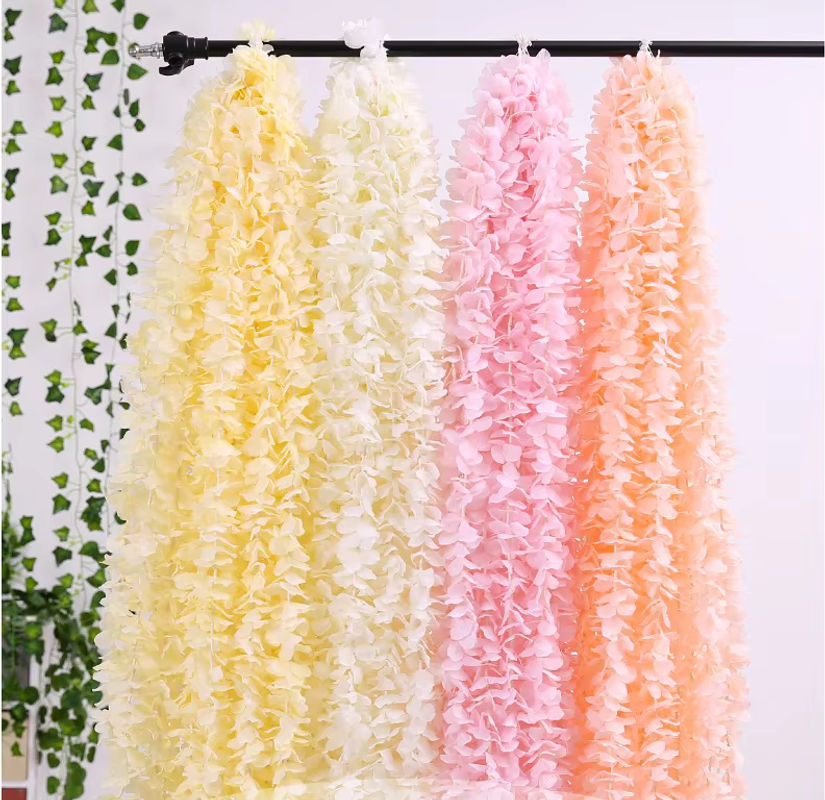 10 Stück künstliche Glyzinien-Blumen in Weiß, hängende Seidenblumen-Reben zur Dekoration für Hochzeit, Party und Heimdekoration, Länge: 73,66 cm - Bild 5
