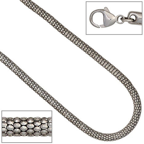 Colfem Halskette 925 Silber, rhodiniert, 42 cm, Unisex - Bild 1