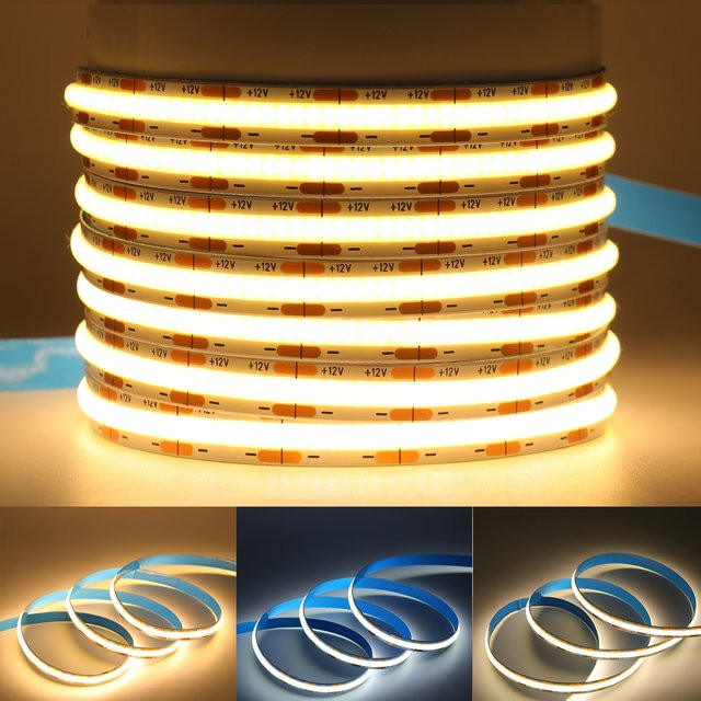GAHADA COB LED-Streifen Warmweiß 4000K, Lineare LED-Leiste, Breite: 8 mm - Bild 1