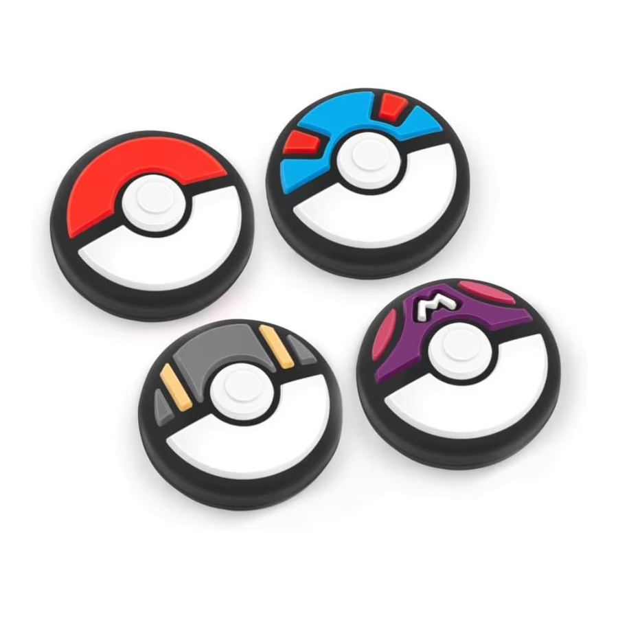 4 Stück Cartoon Poke Ball Silikon-Daumengriffkappen für Nintendo Switch 2 Joy-Con Controller Joystick Schutzabdeckung, Multicolour - Bild 6