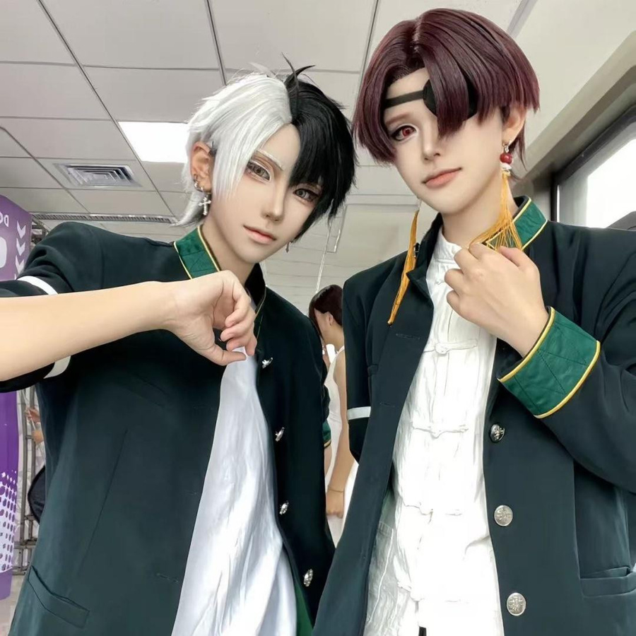 TUYUE Anime Cosplay Kostüm Windbreaker Uniform Perücke android grün - Bild 6