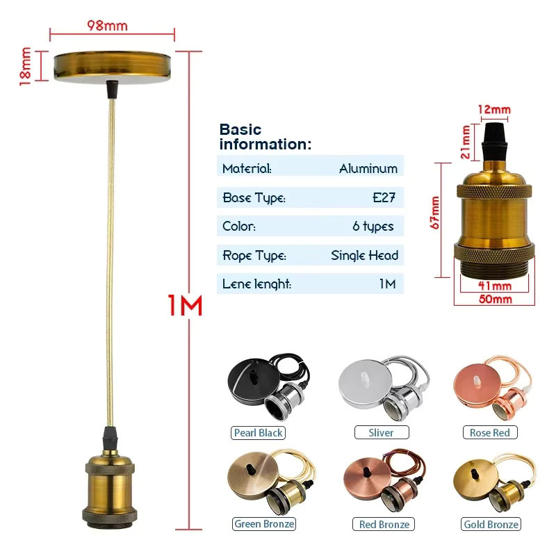 LATTUSO E27 Vintage Edison Glühbirnen Sockel Adapter für Deckenleuchten und Lampenständer - Bild 2