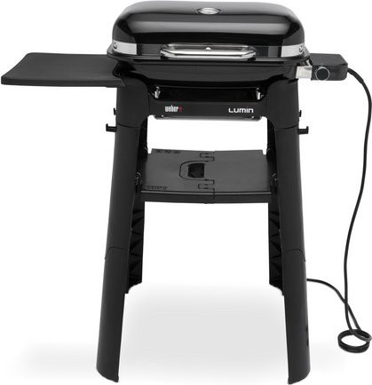 Weber Lumin Compact Elektrogrill mit Stand, 2,2 kW, Schwarz, Grillfläche: Breite: 43 cm, Tiefe: 28 cm