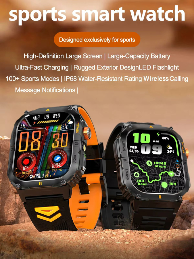 BOALZETD Smartwatch, Schwarz, Herren, 2,0 Zoll, Bluetooth, GPS - Bild 7
