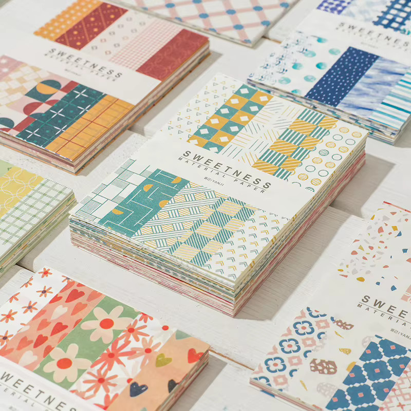 50 Blatt Vintage-Karomuster Papier im Retro-Stil für Scrapbooking und Tagebuchdekoration - Bild 1
