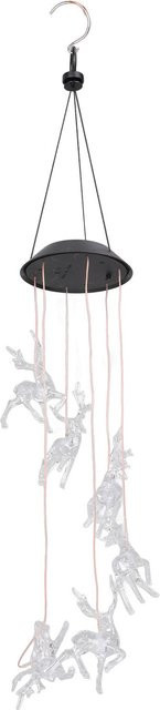 DIYelecs LED Solar Hirsch Windspiel in Schwarz als hängende Garten- und Weihnachtsdekoration - Bild 1