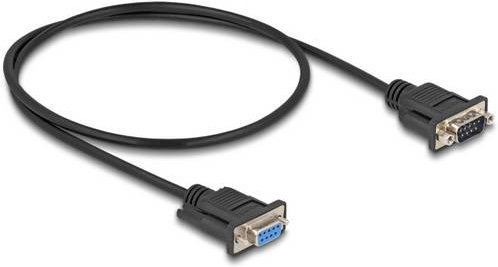 Delock Seriell Anschlusskabel D-SUB 9pol. Stecker auf D-SUB 9pol. Buchse Schwarz 0,5 m - Bild 1