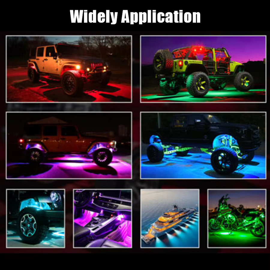 AINYSZIN RGB LED Auto Chassis Licht mit Bluetooth App-Steuerung und Musik-Sync für Jeep, Offroad-Fahrzeuge und Lkw, Multicolour - Bild 6