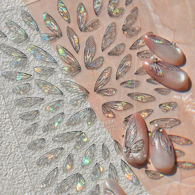 NAILFYOU Nail Art Aufkleber, Schmetterling, glänzend - Bild 1
