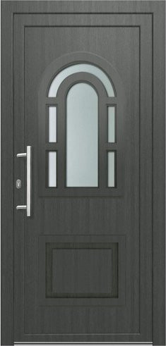 KNOCK Kunststoff-Haustür Robusto in Grau mit Glaseinsatz, modern, B/T/H: 110 x 48,5 x 210 cm - Bild 1