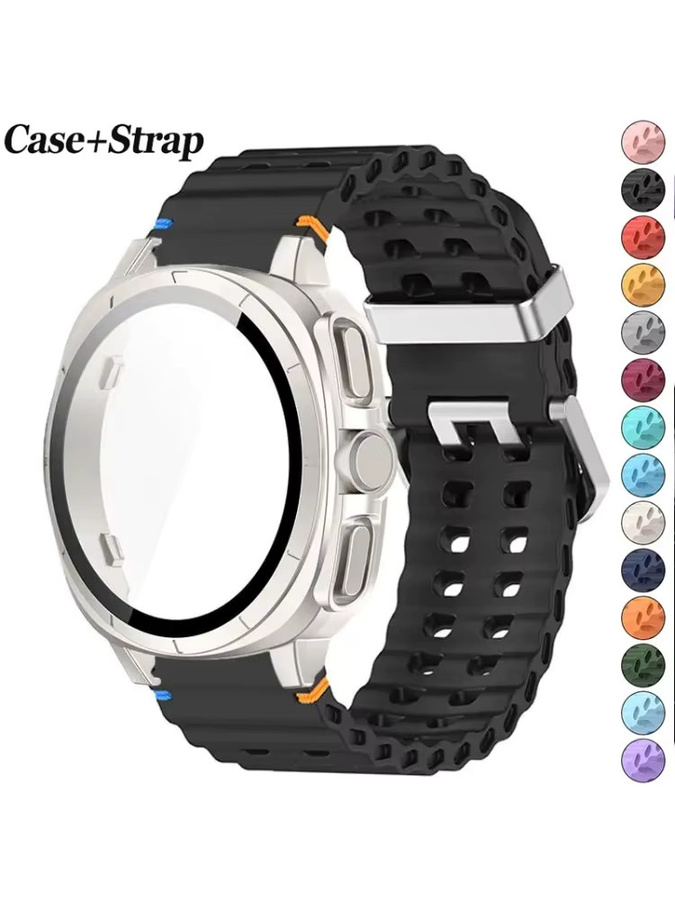 FancyWrist Uhrenarmband und Hülle, Silikon, Schwarz, Samsung Galaxy Watch 7 - Bild 4