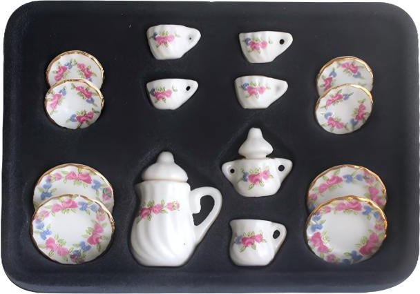 Barnewa Keramik-Teeservice, Puppenhaus-Zubehör, Weiß - Bild 1