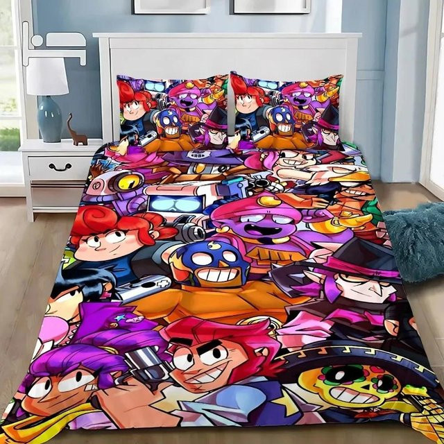 Anime B-Brawl Leon Bettwäsche Set mit Bettbezug und zwei Kissenbezügen, Mehrfarbig, B/H: 172 x 218 cm - Bild 1