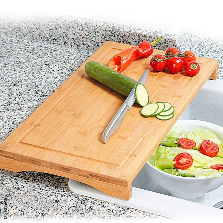 Kesper Abdeckplatte aus Natur-Bambus in Braun, B/H/L: 28 x 4,3 x 54 cm - Bild 2