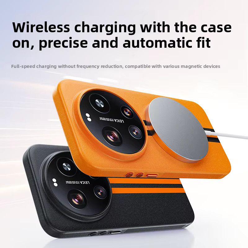 Xiaomi Schutzhülle für Mi 17 Ultra und Mi 17 Pro Max mit magnetischem MagSafe Design aus matter PC-Hülle in Grau und Orange - Bild 3