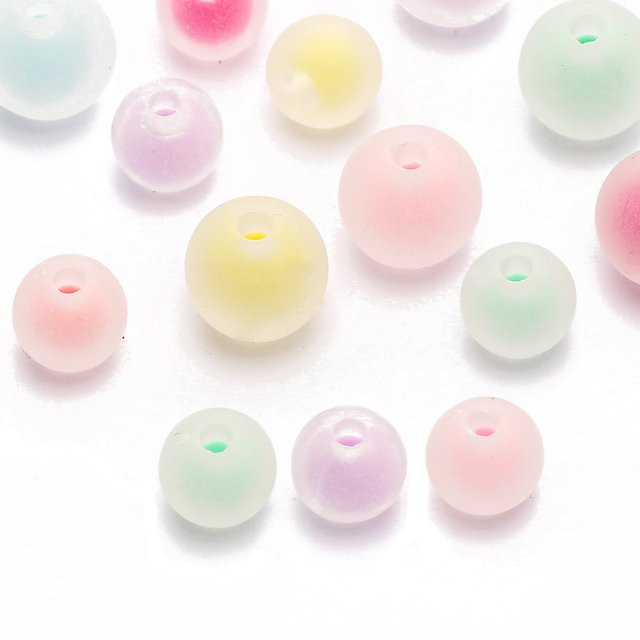 Laudsong Perlen, Acryl, matt, rund, 8/10mm, Bonbon farbe, Unisex - Bild 1