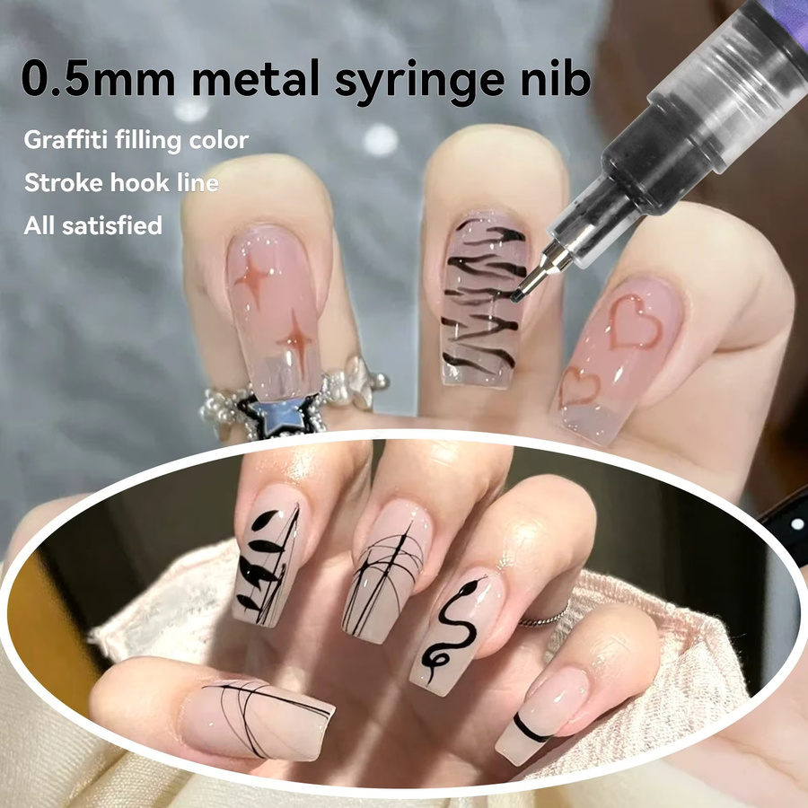 Nail Art Graffiti-Stift-Set mit 12 Farben, wasserfeste Acrylmarker für Maniküre und Nagelmalerei, feine Spitze, Multicolour - Bild 2