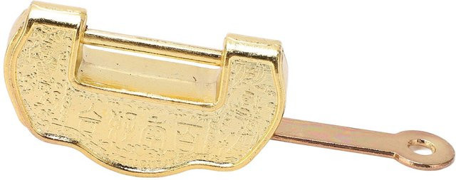 Meterk Vintage Vorhängeschloss aus Zinklegierung mit Schlüssel in Beige und Gold - Bild 1