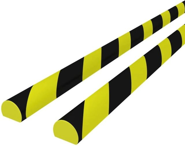 DELUKE Kantenschoner EDDI 2er Set Gelb Schwarz Eckschutz Warnprofil aus PU, B/T/H: 4 x 3 x 100 cm - Bild 1