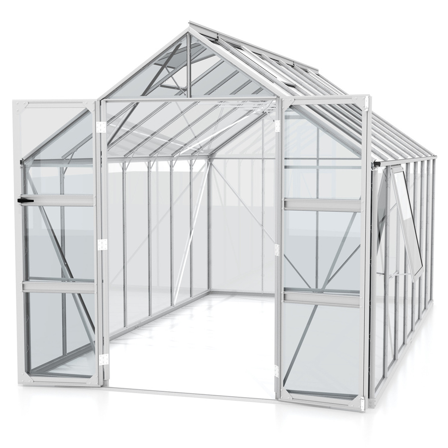 Vitavia Gewächshaus Olymp 11500 aus Aluminium in Silber mit Einscheibensicherheitsglas und Fundamentrahmen, 11,5 m² - Bild 2