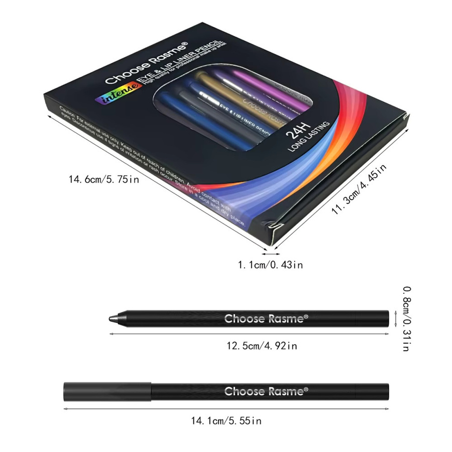 CHOOSE RASME Eyeliner-Stifte Set, 12-teilig, schimmernd, wasserfest - Bild 6