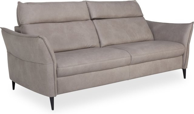 3-Sitzer Sofa HOJA von Rolf Weber in Grau mit Lederbezug und Armlehnen - Bild 1