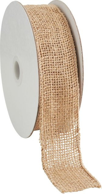 VBS Juteband mit Drahtkante in Beige - Bild 1