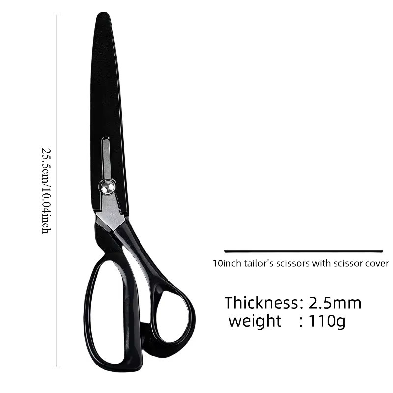 Professionelle Schneiderschere aus Edelstahl in Schwarz, 10 Zoll (25,4 cm) - Bild 5
