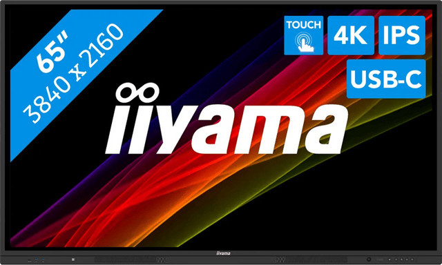 iiyama ProLite TE6513A-B2AG 65 Zoll 4K UHD Touchdisplay in Schwarz mit USB-C - Bild 1
