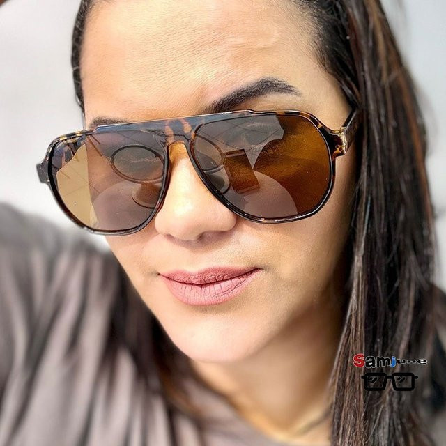 Samjune Sonnenbrille, Rund, Vollrand, Kunststoff, Braun, Unisex - Bild 1