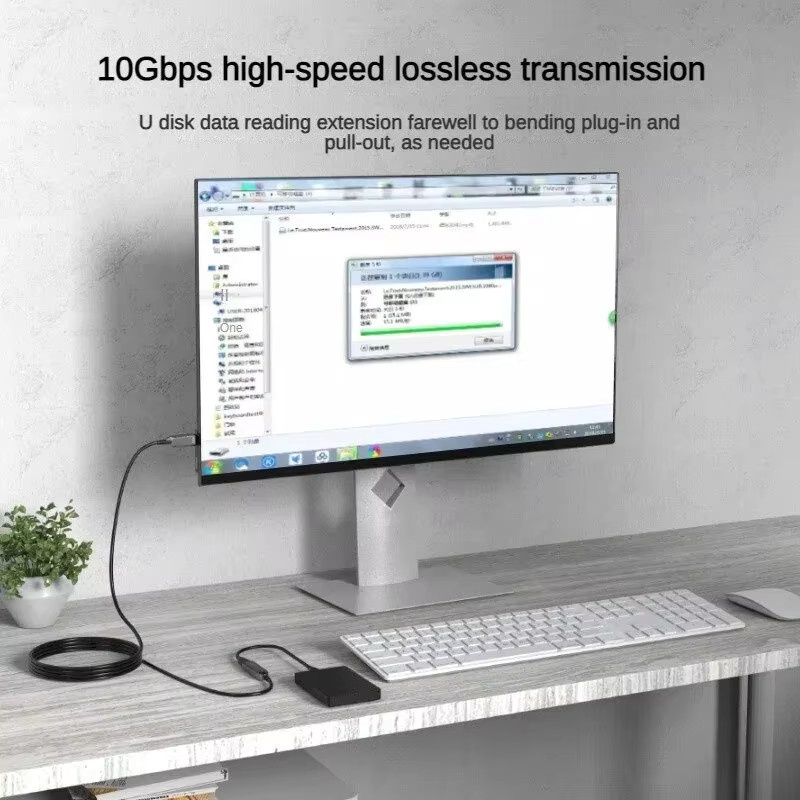 Jasoz USB 3.0 Glasfaserkabel AOC-Verlängerungskabel mit 10 Gbit/s in Schwarz, kompatibel mit USB 2.0 für HDD-Gehäuse, Digitalkameras und Tastaturen - Bild 3