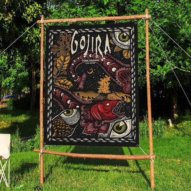 Potdemiel Werbeflagge Gojira Band als Partybanner in Mehrfarbig, Rechteckig aus Textil - Bild 1