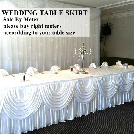 SHENGXuntex Ice Silk Tischdecke mit Swag Drape für Hochzeiten und Events, Weiß, Rechteckig