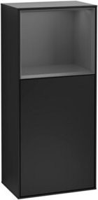 V&B Finion Seitenschrank für das Badezimmer mit LED-Beleuchtung, Tür und Glasfachboden, lackiert, Breite: 41,8 cm, Höhe: 93,6 cm - Bild 1